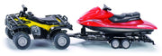 quad met trailer en jetski geel/rood (2314)