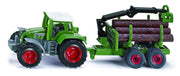 Fendt tractor met aanhangwagen en boomstronken groen (1645)