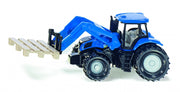 New Holland tractor met palletvork en pallet blauw (1487)
