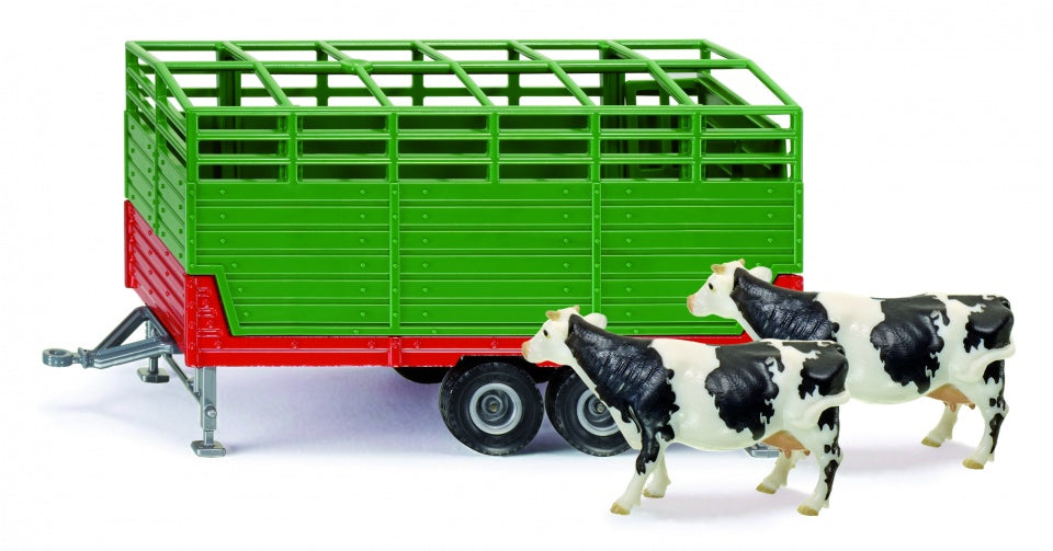 veewagen met twee koeien groen/rood (2875)