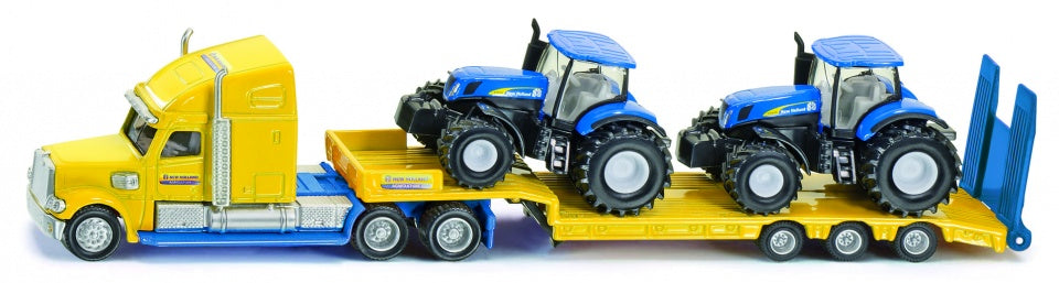 dieplader met New Holland tractoren geel/blauw (1805)