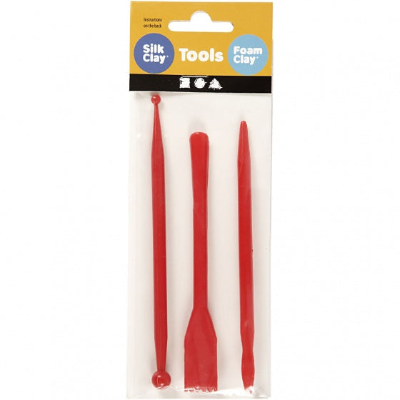 boetseergereedschap 14 cm rood 3-delig