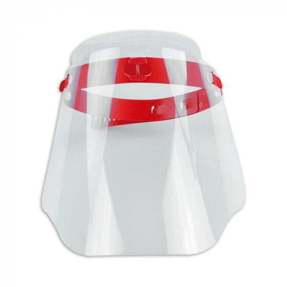 gezichtsmasker 38 x 23 cm transparant/rood
