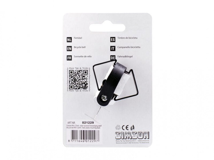 fietsbel Mini 32 mm zwart aluminium