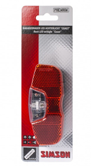 achterlicht Coast led batterij bagagedrager rood