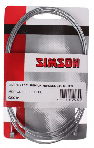 binnenkabel rem 2250 mm zilver