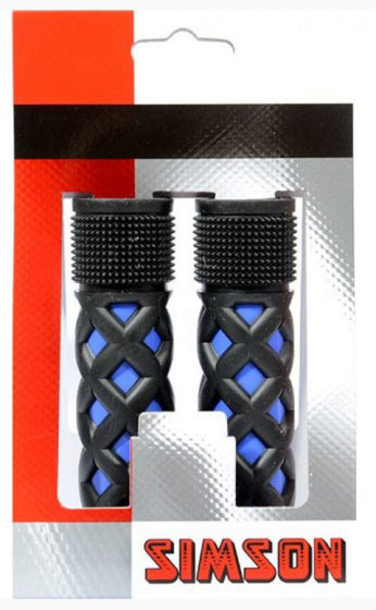 kinderhandvatten 115 x 20 mm rubber blauw/zwart per set
