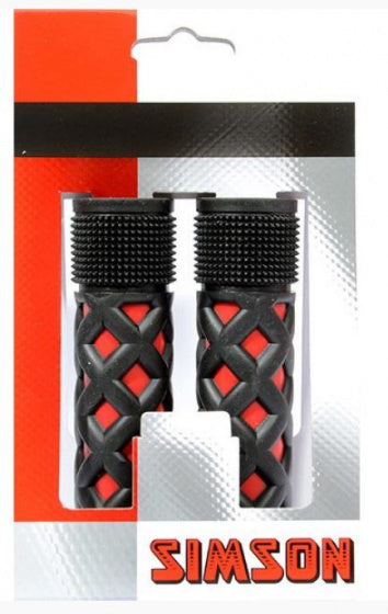 kinderhandvatten 115 x 20 mm rubber rood/zwart per set