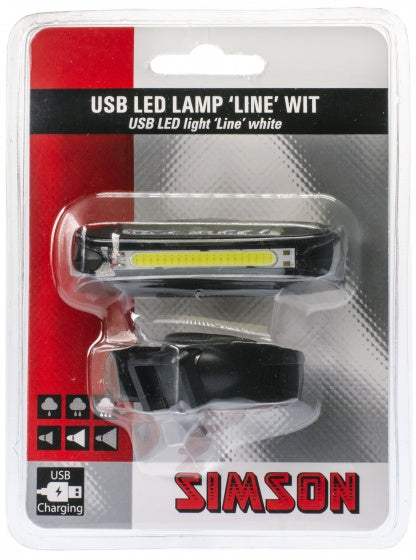 koplamp Line USB led oplaadbaar zwart