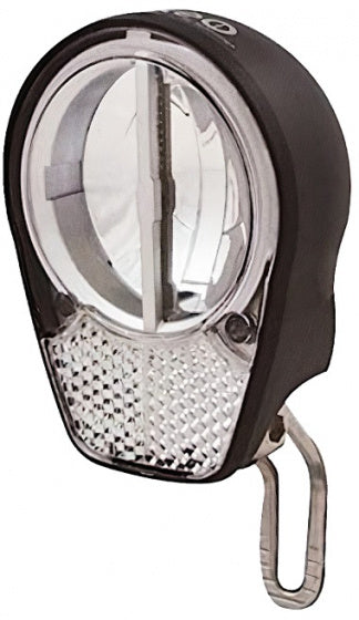 koplamp Roxeo 15+ lux led naafdynamo voorvork zwart