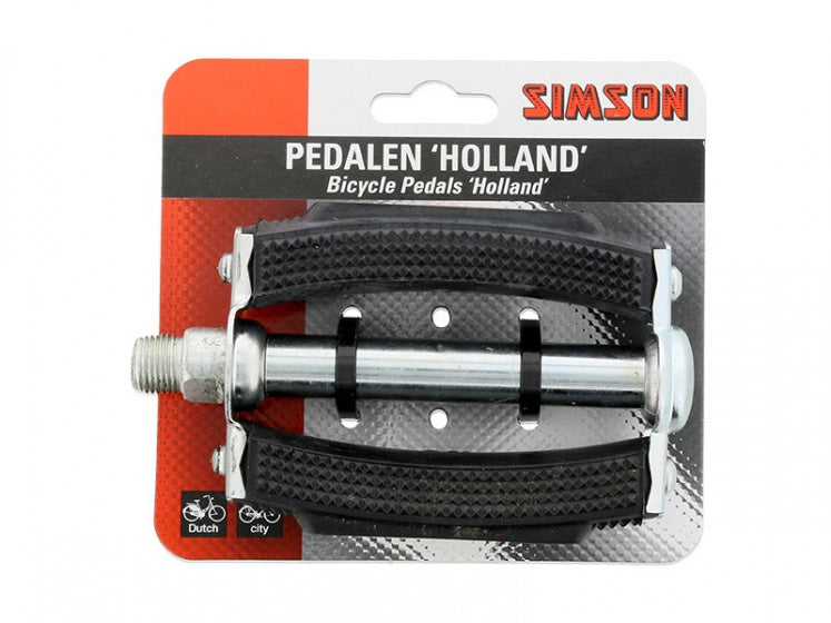 pedalen Holland 9/16 inch staal/pvc zwart