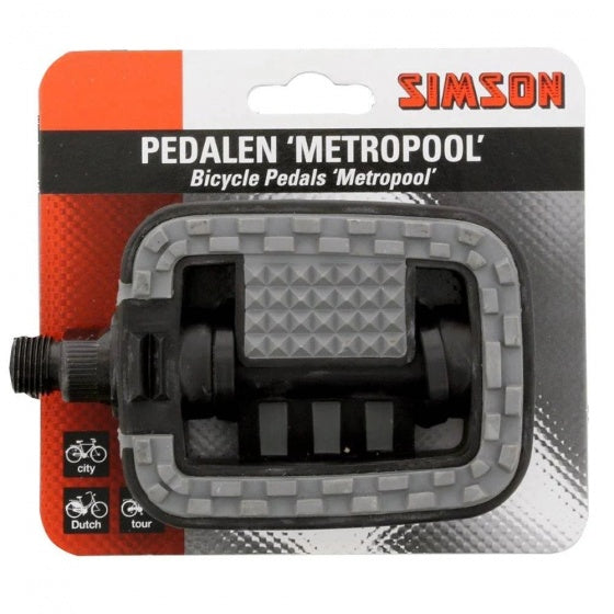 pedalen set Metropool 9/16 inch grijs/zwart