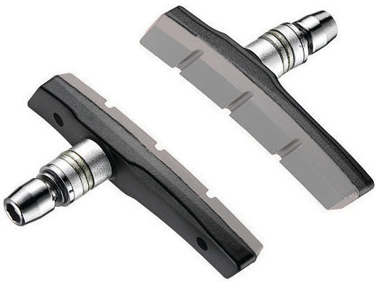 remblokken V-brake 80 x 13 mm zwart/grijs 2 stuks