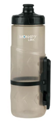 drinkfles MonkeyBottle Twist 590 ml zwart/transparant