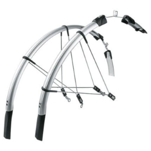 spatbordset Raceblade Long kunststof zilver 28inch 25mm