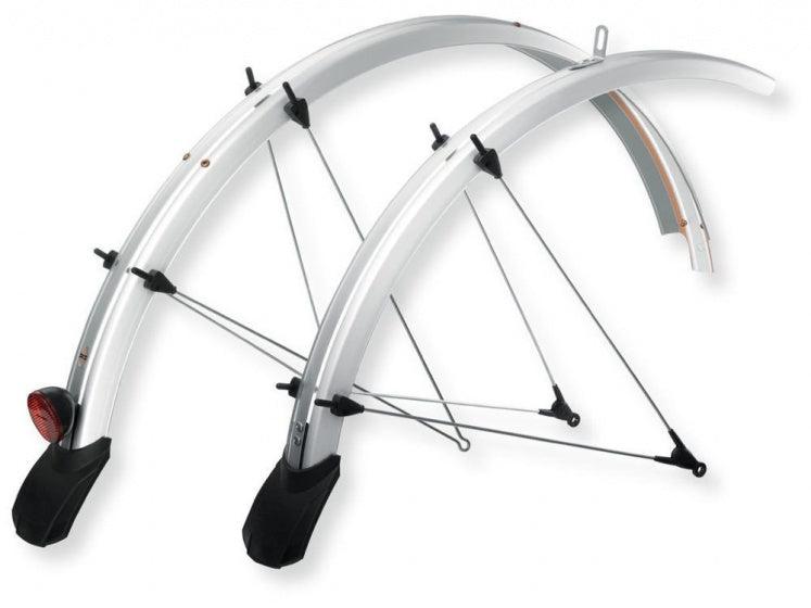 spatbordenset Bluemels kunststof 28 inch x 45 mm zilver