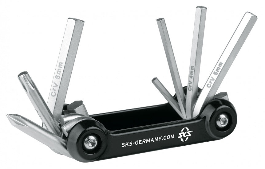 mini multitool 7 functies 7 cm zwart/zilver