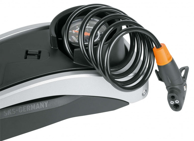 voetpomp Airstep met manometer 7 Bar 30 x 15 cm zwart