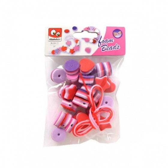 foam kralenset rood/paars
