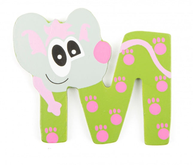 alfabet Dieren letter M hout 8 cm