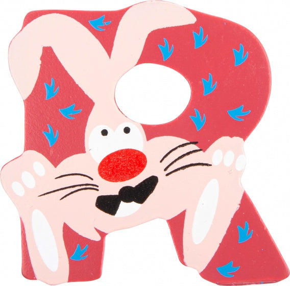 alfabet Dieren letter R hout 8 cm