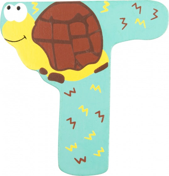 alfabet Dieren letter T hout 8 cm