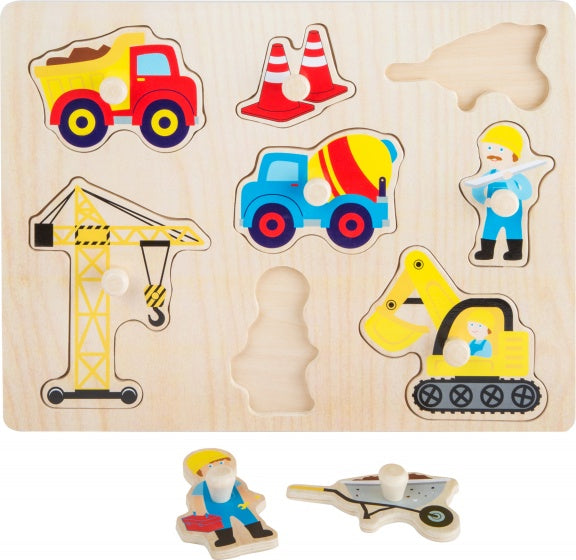 vormenpuzzel Bouwterrein junior hout 8 stukjes