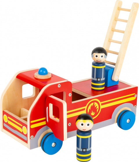 brandweerwagen XL hout jongens 30 cm rood 3-delig
