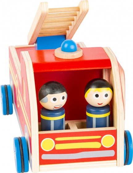 brandweerwagen XL hout jongens 30 cm rood 3-delig