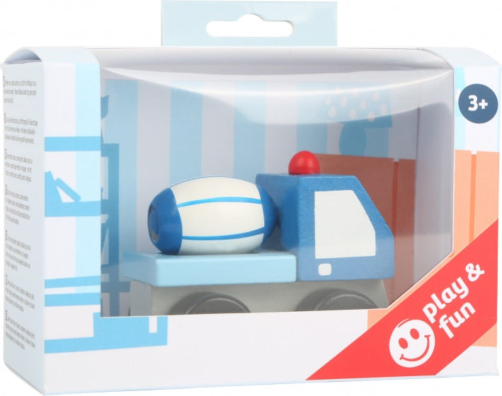 cementwagen blauw 7 x 5 cm