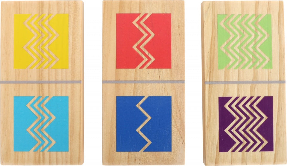 dominospel junior 15 cm hout naturel 28 stenen