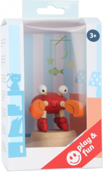 drukfiguur krab rood/oranje 6 x 4
