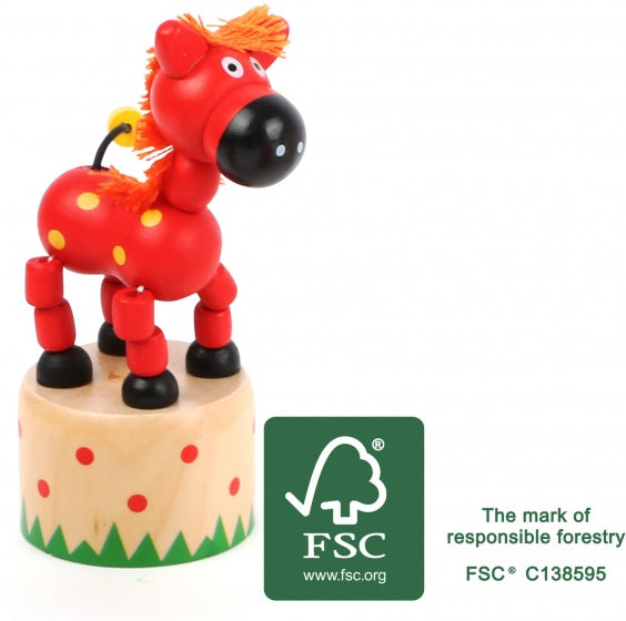drukfiguur paard rood 4