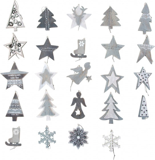 houten decoraties display set 144-delig