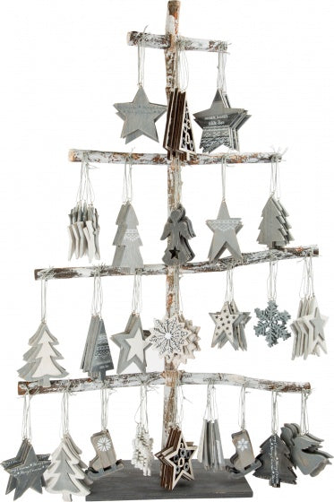 houten decoraties display set 144-delig