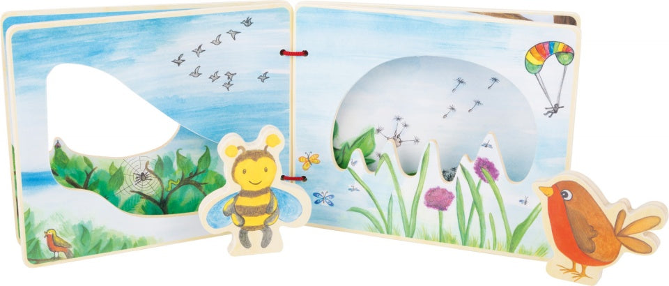 houten peuterboek vogels en bijen 18 x 15 cm