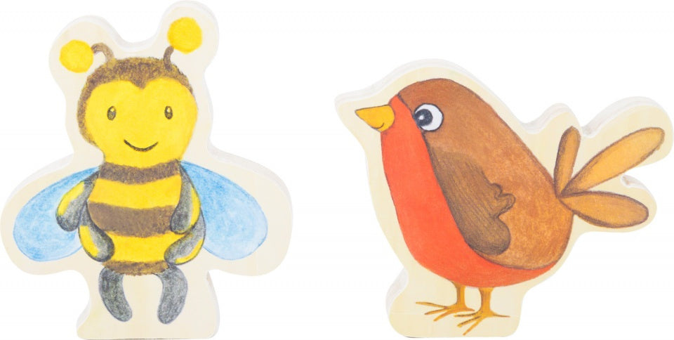 houten peuterboek vogels en bijen 18 x 15 cm