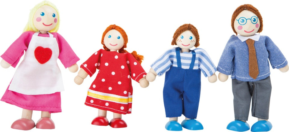 Houten Poppetjes Familie set van 4