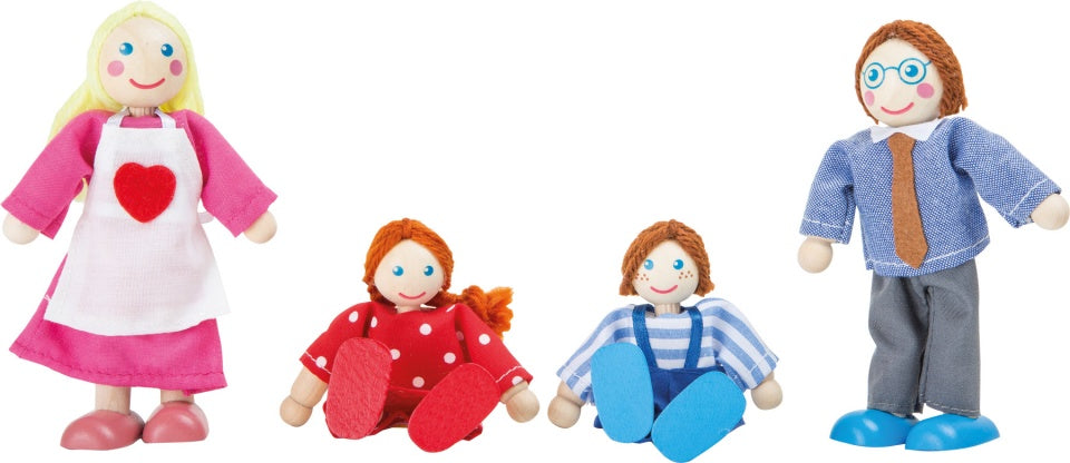 Houten Poppetjes Familie set van 4