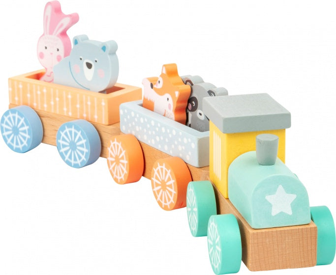 houten treinset Animals junior 36 cm 9-delig