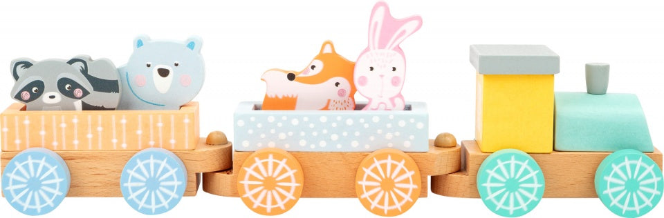 houten treinset Animals junior 36 cm 9-delig