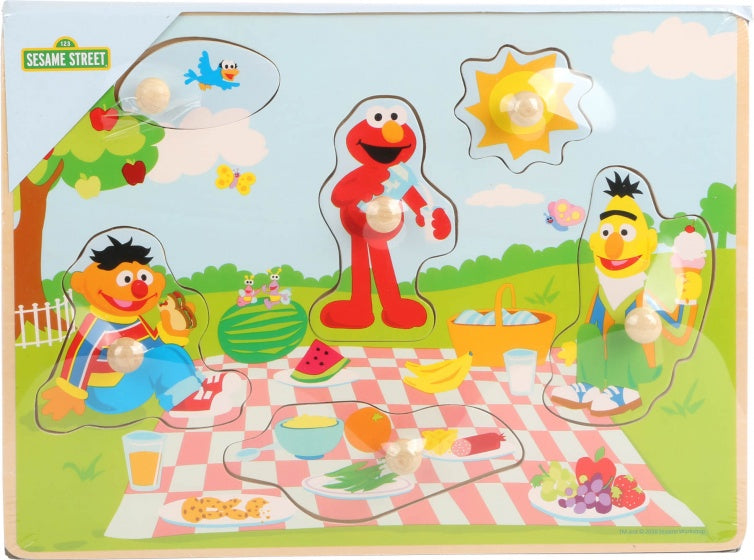 houten vormenpuzzel Sesamstraat picknick 30 cm