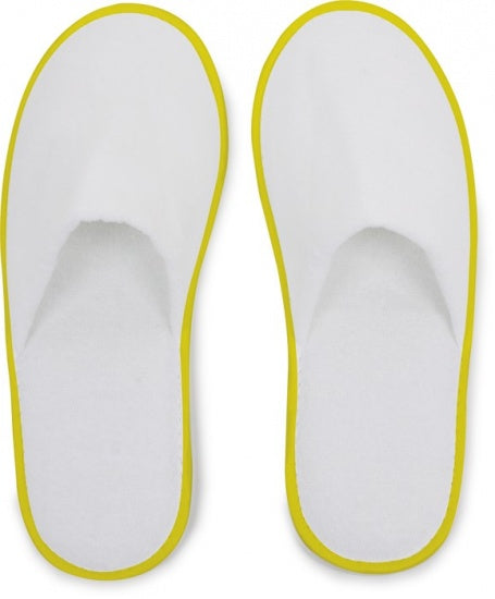 Huis- Of Hotelslippers Wit / Geel One Size