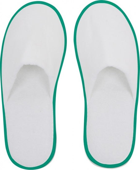 Huis- Of Hotelslippers Wit / Groen One Size