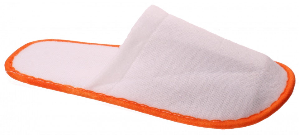 Huis- Of Hotelslippers Wit / Oranje One Size