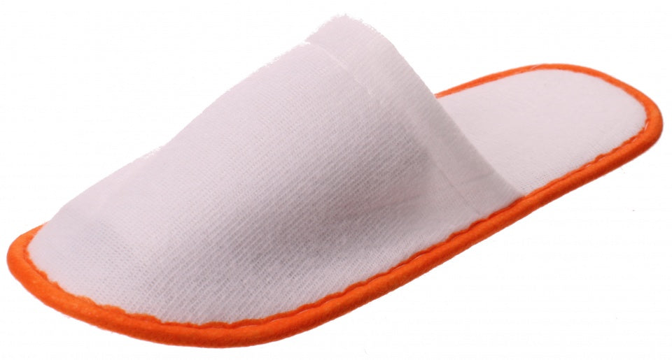 Huis- Of Hotelslippers Wit / Oranje One Size