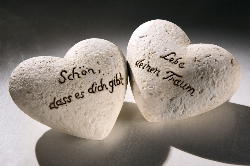keramiek hart met tekst 12x10x4 cm duits