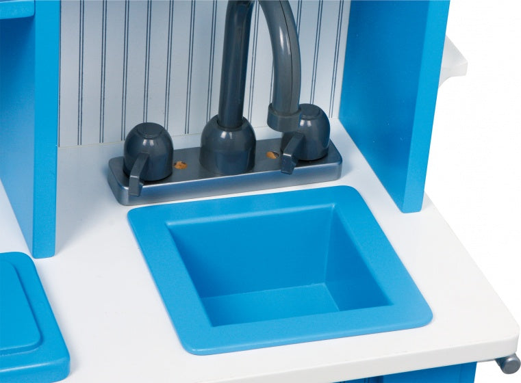 kinderkeuken hout junior blauw 30 x 74 x 103 cm