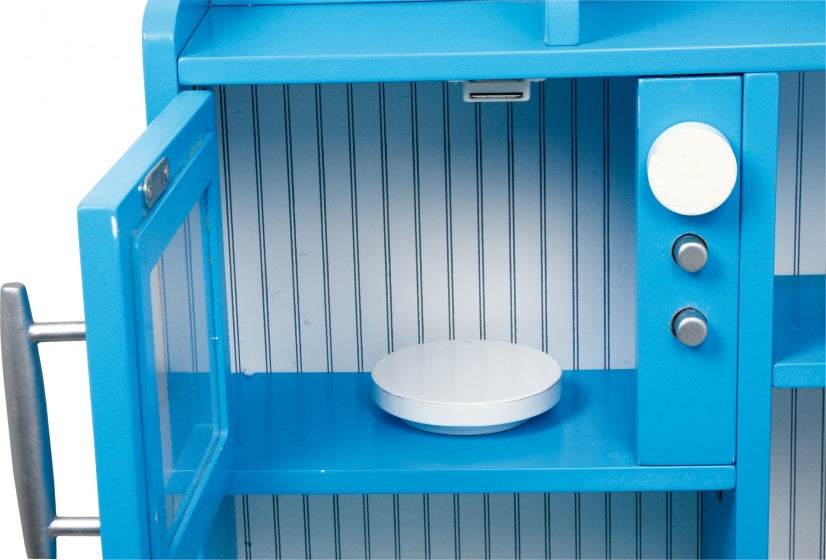 kinderkeuken hout junior blauw 30 x 74 x 103 cm