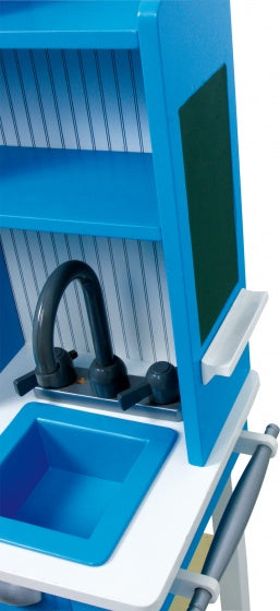 kinderkeuken hout junior blauw 30 x 74 x 103 cm